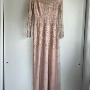 BCBGMaxAzria Blush Lace Long Sleeve Dress